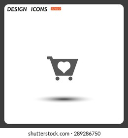 put in shopping cart. icon. vector design