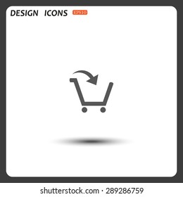 put in shopping cart. icon. vector design