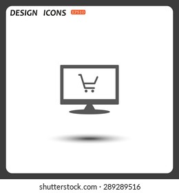put in shopping cart. icon. vector design