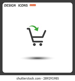 put in shopping cart. icon. vector design
