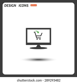put in shopping cart. icon. vector design