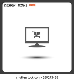 put in shopping cart. icon. vector design