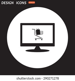 put in shopping cart. icon. vector design