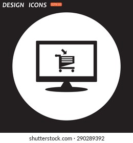 put in shopping cart. icon. vector design