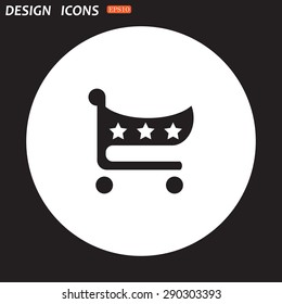 put in shopping cart. icon. vector design