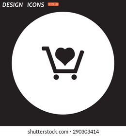 put in shopping cart. icon. vector design