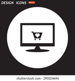 put in shopping cart. icon. vector design