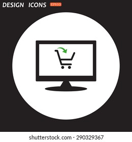 put in shopping cart. icon. vector design