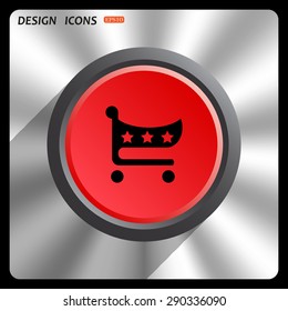 put in shopping cart. icon. vector design