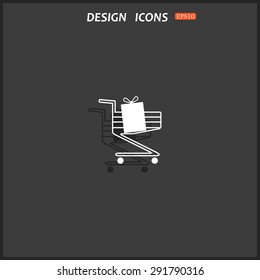 put in shopping cart. icon. vector design
