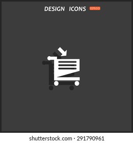put in shopping cart. icon. vector design