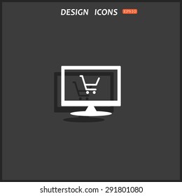 put in shopping cart. icon. vector design