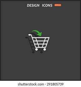 put in shopping cart. icon. vector design