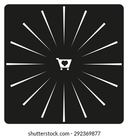 put in shopping cart. icon. vector design