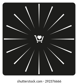 put in shopping cart. icon. vector design