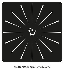 put in shopping cart. icon. vector design