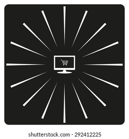 put in shopping cart. icon. vector design