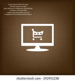 put in shopping cart. icon. vector design