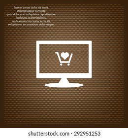 put in shopping cart. icon. vector design