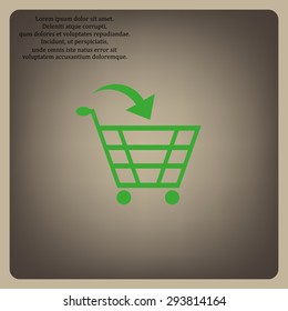 put in shopping cart. icon. vector design