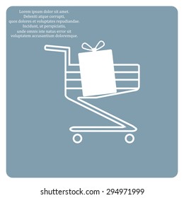 put in shopping cart. icon. vector design