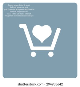 put in shopping cart. icon. vector design