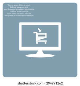 put in shopping cart. icon. vector design