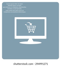 put in shopping cart. icon. vector design
