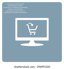 put in shopping cart. icon. vector design