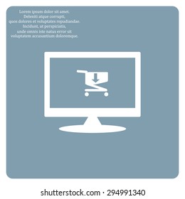 put in shopping cart. icon. vector design