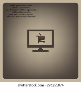 put in shopping cart. icon. vector design