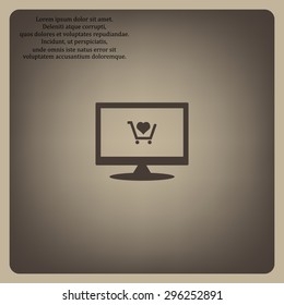 put in shopping cart. icon. vector design