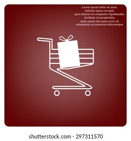 put in shopping cart. icon. vector design