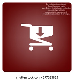 put in shopping cart. icon. vector design