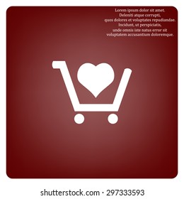 put in shopping cart. icon. vector design