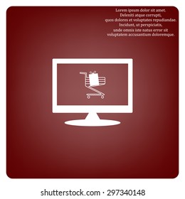 put in shopping cart. icon. vector design