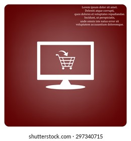 put in shopping cart. icon. vector design