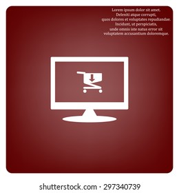 put in shopping cart. icon. vector design