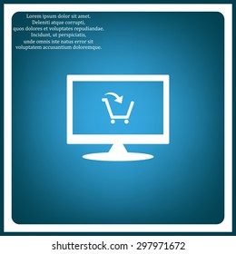 put in shopping cart. icon. vector design