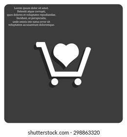 put in shopping cart. icon. vector design