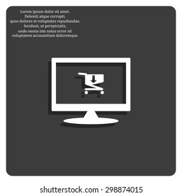 put in shopping cart. icon. vector design