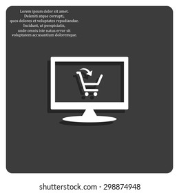 put in shopping cart. icon. vector design