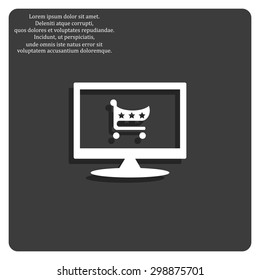 put in shopping cart. icon. vector design