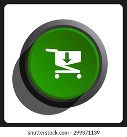 put in shopping cart. icon. vector design