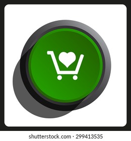 put in shopping cart. icon. vector design