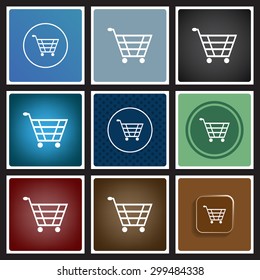 put in shopping cart. icon. vector design