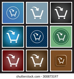 put in shopping cart. icon. vector design