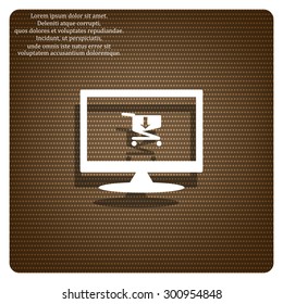put in shopping cart. icon. vector design