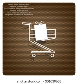 put in shopping cart. icon. vector design