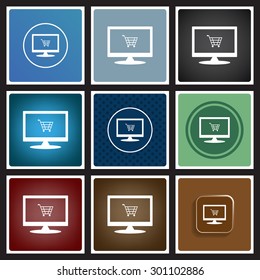 put in shopping cart. icon. vector design